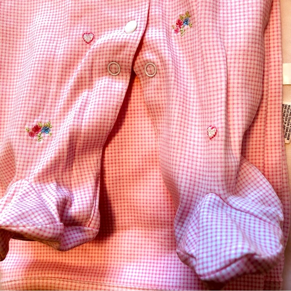 Tapioca 3 Piece Preemie Pink Gingham Sleeper Bonnet & Receiving Blanket Vintage - Picture 3 of 9